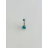 Mavi Opal Taş Detaylı Göbek Piercing - Pg0108
