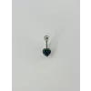 Mistik Topaz Taşlı Kalp Detaylı Göbek Piercing - Pg0020