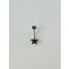 Mistik Topaz Taşlı Yıldız Detaylı Göbek Piercing - Pg0038