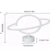 Neon Işıklı Satürn Lamba Pil+usb Mz-503