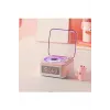 Nostalji Mini Plak Görünümlü Radyolu Bluetooth Hoparlör 3d Ses Dalgası Retro Müzik Plak Pembe