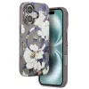 Onegif Apple İphone 16 Flower Series Magsafe Kapak - Gri