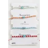 Oval Nazar Kristal Makrome İp Bileklik 1 cm