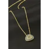 Oval Nazar Zirkon Taşlı Kolye