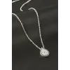 Oval Nazar Zirkon Taşlı Kolye