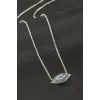 Oval Nazar Zirkon Taşlı Kolye