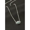 Oval Zirkon Taşlı Kolye