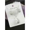 Oval Zirkon Taşlı Lüks Set Kolye