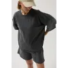 Oversize Lazer Kesim Bisiklet Yaka T-Shirt