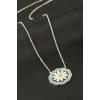 Papatya Mineli Zirkon Taşlı Kolye