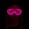 Pembe Led Işıklı Parti Gözlüğü - Neon Glow Şerit Gözlük 3 Modlu