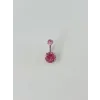 Pembe Taşlı Göbek Piercing - Pg0037