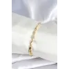 Pirinç Gold Renk Kadın Manifest Bileklik