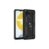 Realme C21 Kılıf Sofya Yüzüklü Silikon Kapak - Siyah