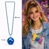 Retro Disko Topu Şekilli 8039ler 9039lar Mavi Renk Plastik Kolye