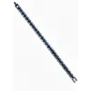 Rodyum-mavi Çelik  Erkek Çelik Bileklik Boy 21.5 Cm / En 0.8 Mm  - Ebl0068