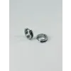 Rodyum Ve Siyah  Çelik Erkek Küpe Çap (9 Mm) Kalınlık (4 Mm) - Ekp0008