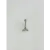 Rodyum Zirkon Taşlı Bar Ve Top: Çelik Göbek - Pg0146