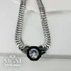 Rodyum Zirkon Taşlı Çelik Çelik Kolye 40+5 Cm - Kl0195