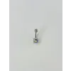 Rodyum Zirkon Taşlı Çelik Göbek - Pg0011