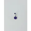 Rodyum Zirkon Taşlı Çelik Göbek - Pg0068