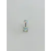 Rodyum Zirkon Taşlı Çelik Göbek - Pg0132