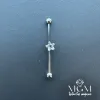 Rodyum Zirkon Taşlı Çelik Köprü - Pr000169