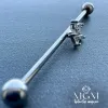 Rodyum Zirkon Taşlı Çelik Köprü - Pr000169