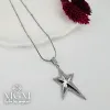 Rodyum Zirkon Taşlı Zincir : Çelik Çelik Kolye 40+5 Cm - Kl0212
