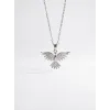 Rodyum Zirkon Taşlı Zincir : Çelik Çelik Kolye 40+5 Cm - Kl0282