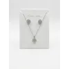 Rodyum Zirkon Taşlı Zincir : Çelik Ürünler 40+5 Cm - Set0024