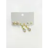 Sallantılı Çiçek Detaylı Altılı Küpe - Kp00623
