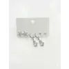 Sallantılı Çiçek Detaylı Altılı Küpe - Kp00624