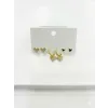 Sallantılı Kalp Detaylı Altılı Küpe - Kp00635