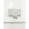 Sallantılı Kalp Detaylı Altılı Küpe - Kp00636