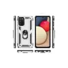 Samsung Galaxy A02s Kılıf Sofya Yüzüklü Silikon Kapak - Gümüş