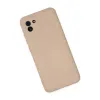 Samsung Galaxy A03 Kılıf Nano İçi Kadife Silikon - Pudra