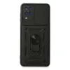 Samsung Galaxy A22 Kılıf Pars Lens Yüzüklü Silikon - Siyah