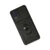 Samsung Galaxy A22 Kılıf Pars Lens Yüzüklü Silikon - Siyah