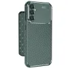 Samsung Galaxy A56 Kılıf Auto Focus Karbon Kapak - Koyu Yeşil