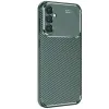 Samsung Galaxy S25 Kılıf Auto Focus Karbon Kapak - Koyu Yeşil