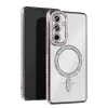 Samsung Galaxy S25 Kılıf Joke Simli Magneticsafe Kılıf - Gümüş