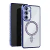 Samsung Galaxy S25 Kılıf Joke Simli Magneticsafe Kılıf - Mavi