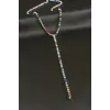 Şerit Taşlı Çelik Y Kolye 4 mm
