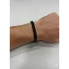 Siyah Çelik  Erkek Çelik Bileklik Boy 21.5 Cm / En 0.6 Mm  - Ebl0077