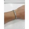 Siyah Deri / Çelik  Erkek Deri Bileklik 20 Cm  - Ebl0034