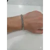 Siyah Deri / Çelik  Erkek Deri Bileklik 20 Cm  - Ebl0037