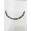 Siyah Deri  / Çelik  Erkek Deri Bileklik 20 Cm  - Ebl0039