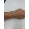 Siyah Deri / Çelik  Erkek Deri Bileklik 20 Cm  - Ebl0042
