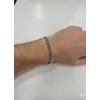Siyah Deri / Çelik  Erkek Deri Bileklik 20 Cm  - Ebl0043